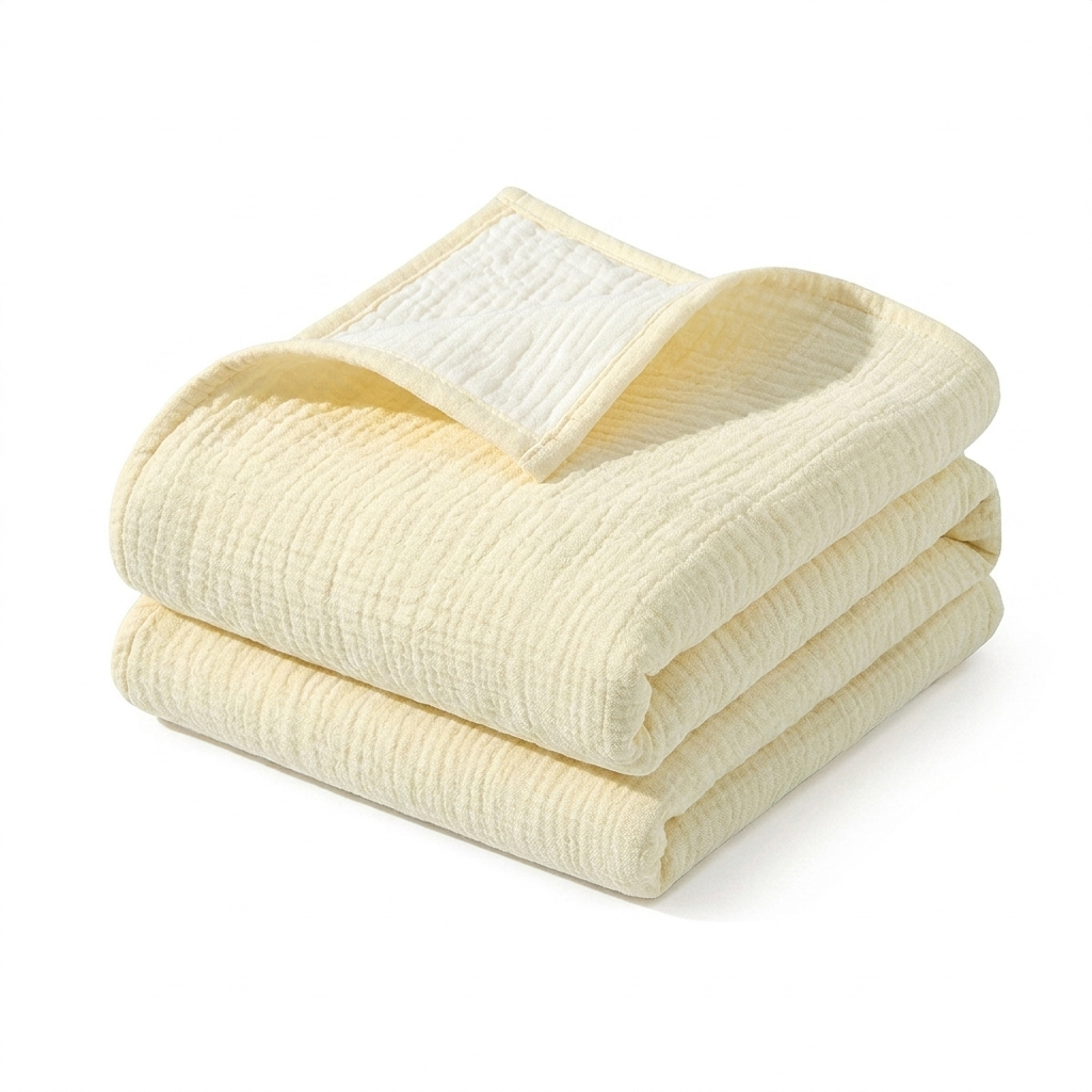 Soft 4-Layer Muslin Blanket – Cotton Swaddle, Crib & Toddler Blanket