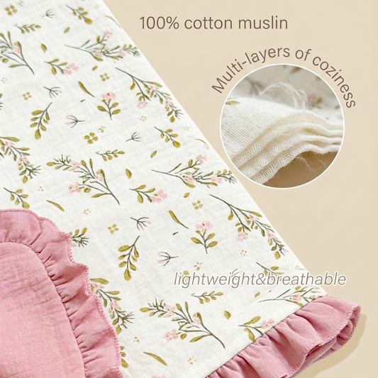 4-Layer Muslin Baby Blanket – 100% Cotton Soft & Breathable Swaddle Blanket