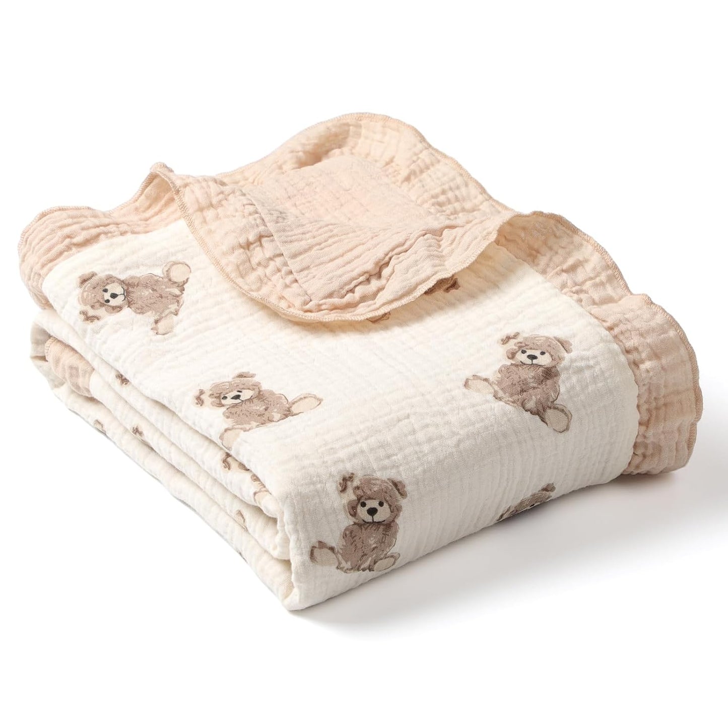4-Layer Muslin Baby Blanket – 100% Cotton Soft & Breathable Swaddle Blanket