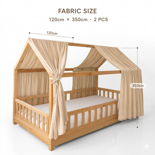 100% Muslin Cotton Kids Bed Canopy – Nursery & Play Space