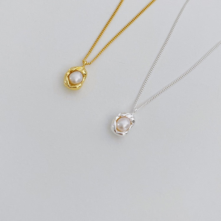 Wrapped Pearl Pendant Necklace