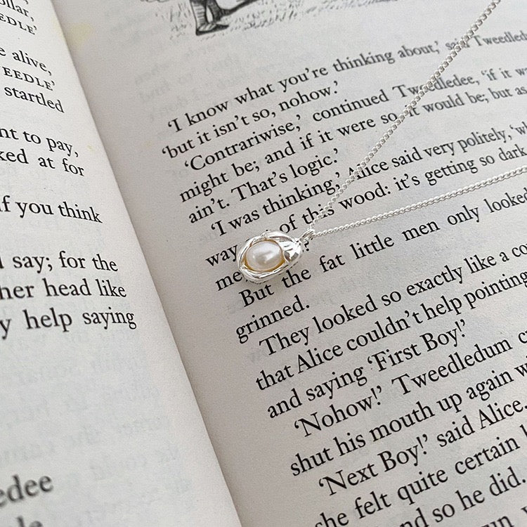 Wrapped Pearl Pendant Necklace