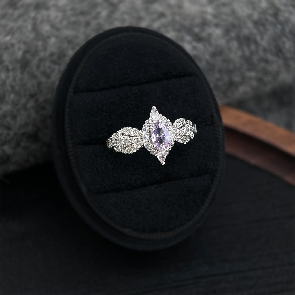 Purple Crystal Statement Ring