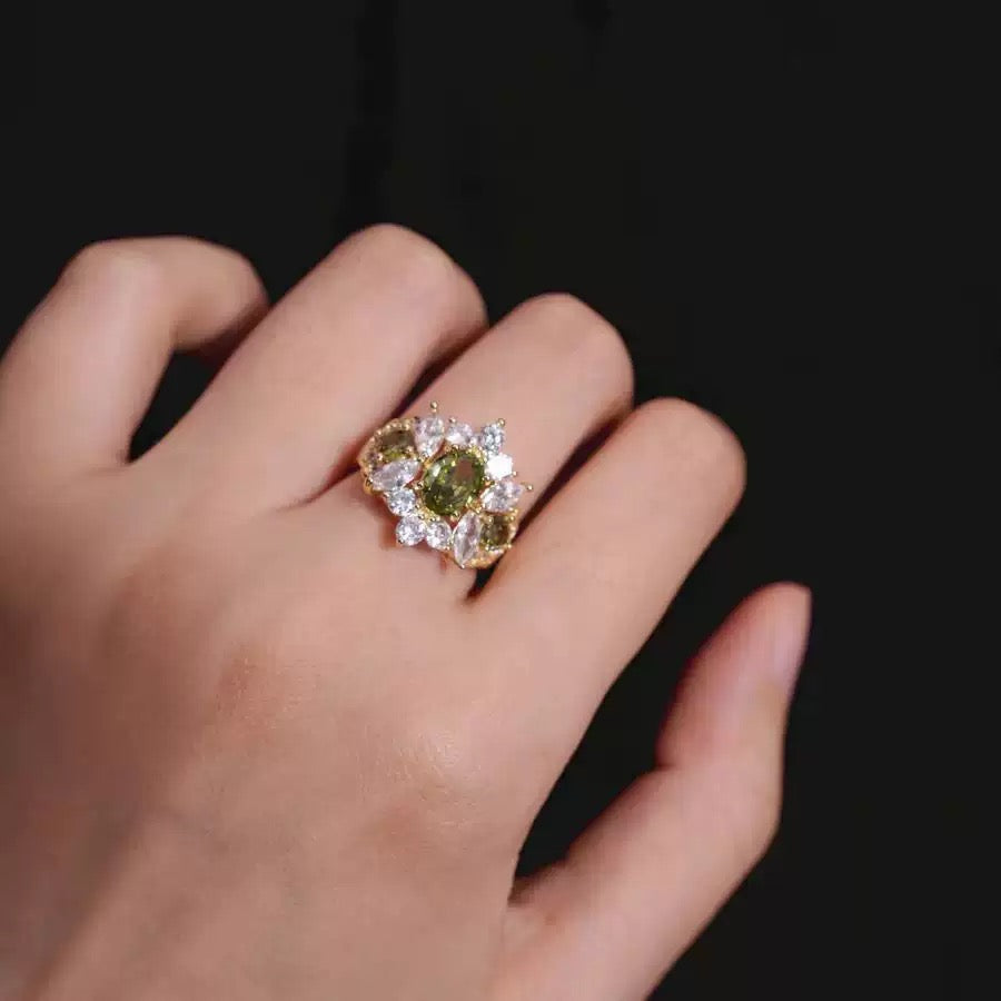 Green Crystal Ring