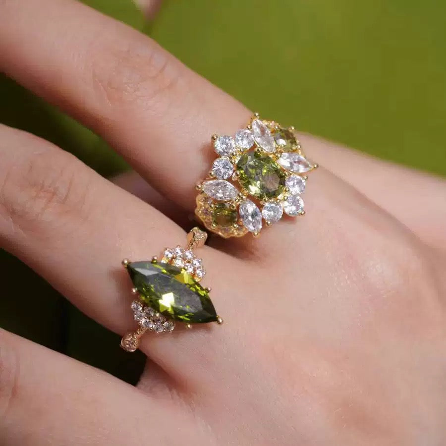 Green Crystal Ring