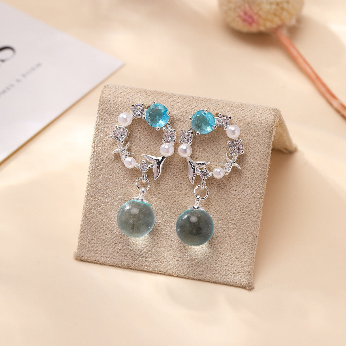 Crystal Hoop Drop Earrings