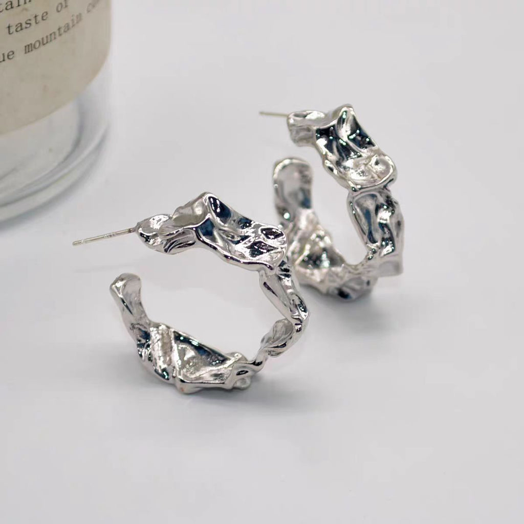 The Fluid Form Sculptural Hoop Earrings