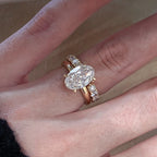 Oval Solitaire Engagement Ring & Open Wedding Band Set