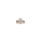 Oval Solitaire Engagement Ring & Open Wedding Band Set