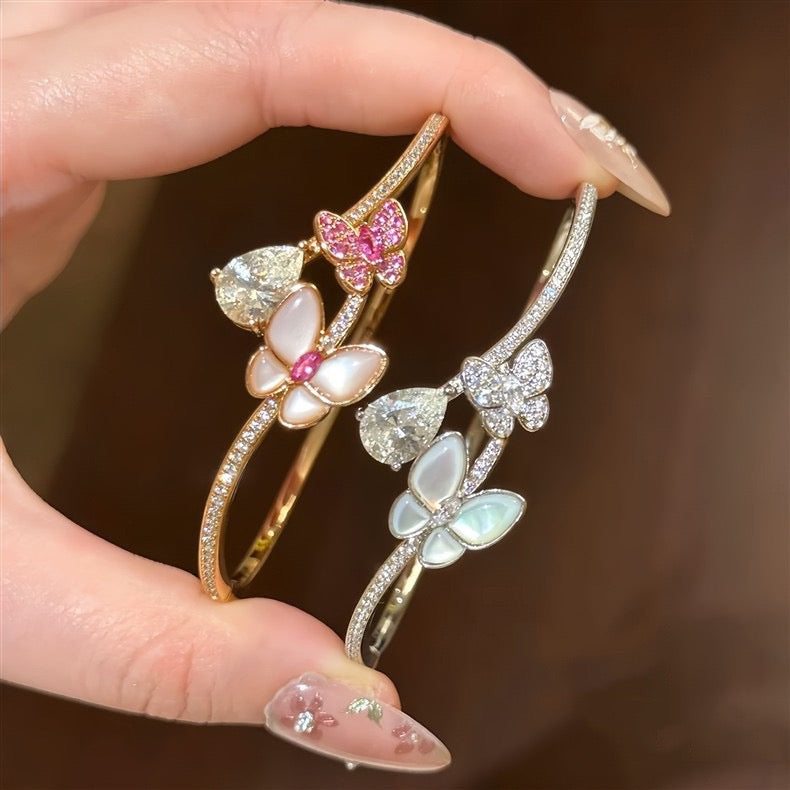 Butterfly & Pear Diamond Bangle