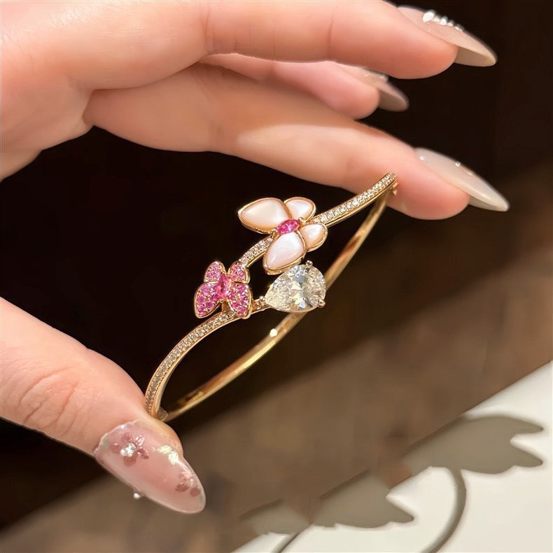 Butterfly & Pear Diamond Bangle