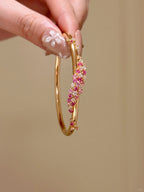 Pink Sapphire & Diamond Cluster Bangle