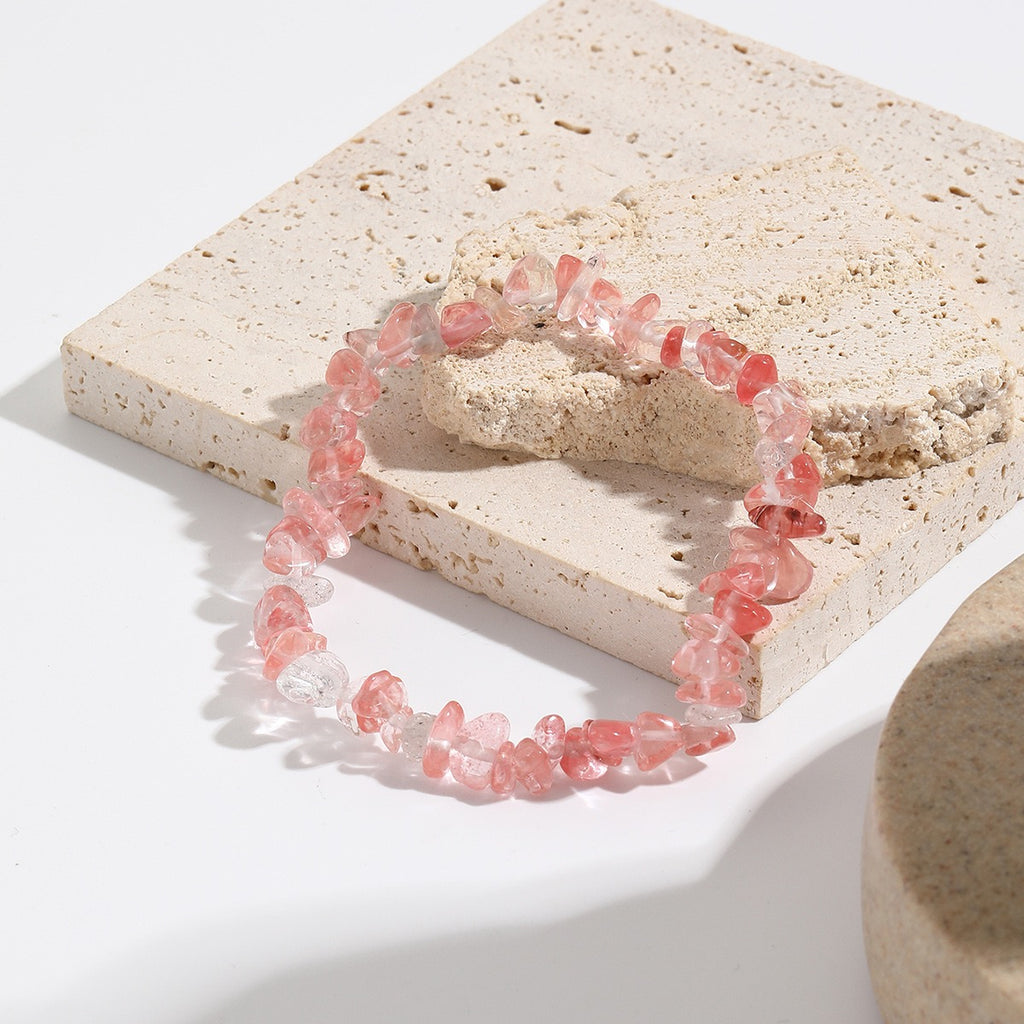 Natural Quartz Chip Beaded Bracelet with Silver-Tone Clasp & Extender