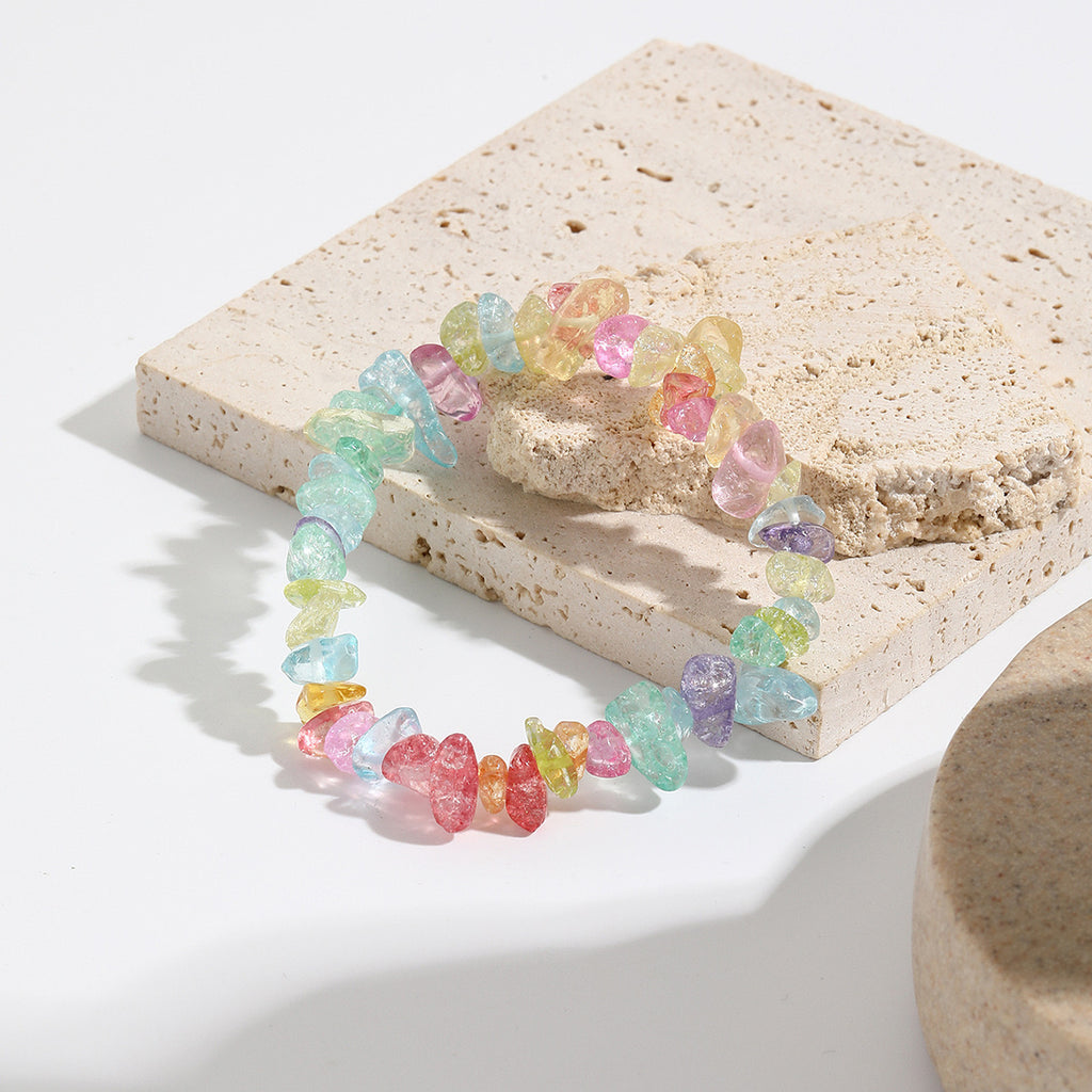 Natural Quartz Chip Beaded Bracelet with Silver-Tone Clasp & Extender