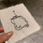 Delicate Double-Layer Butterfly Tennis Bracelet – Silver-Tone with Sparkling White Cubic Zirconia