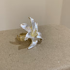 Elegant Sculpted Lily Statement Ring