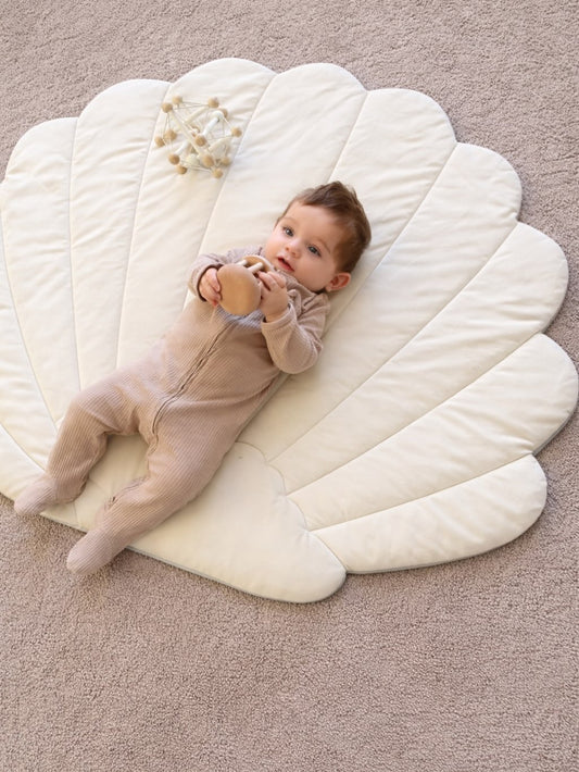 Sea Shell Play Mat – Soft Cotton Floor Mat for Play, Rest & Nursery Decor