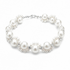 Elegant Pearl & Rhinestone Cluster Bracelet