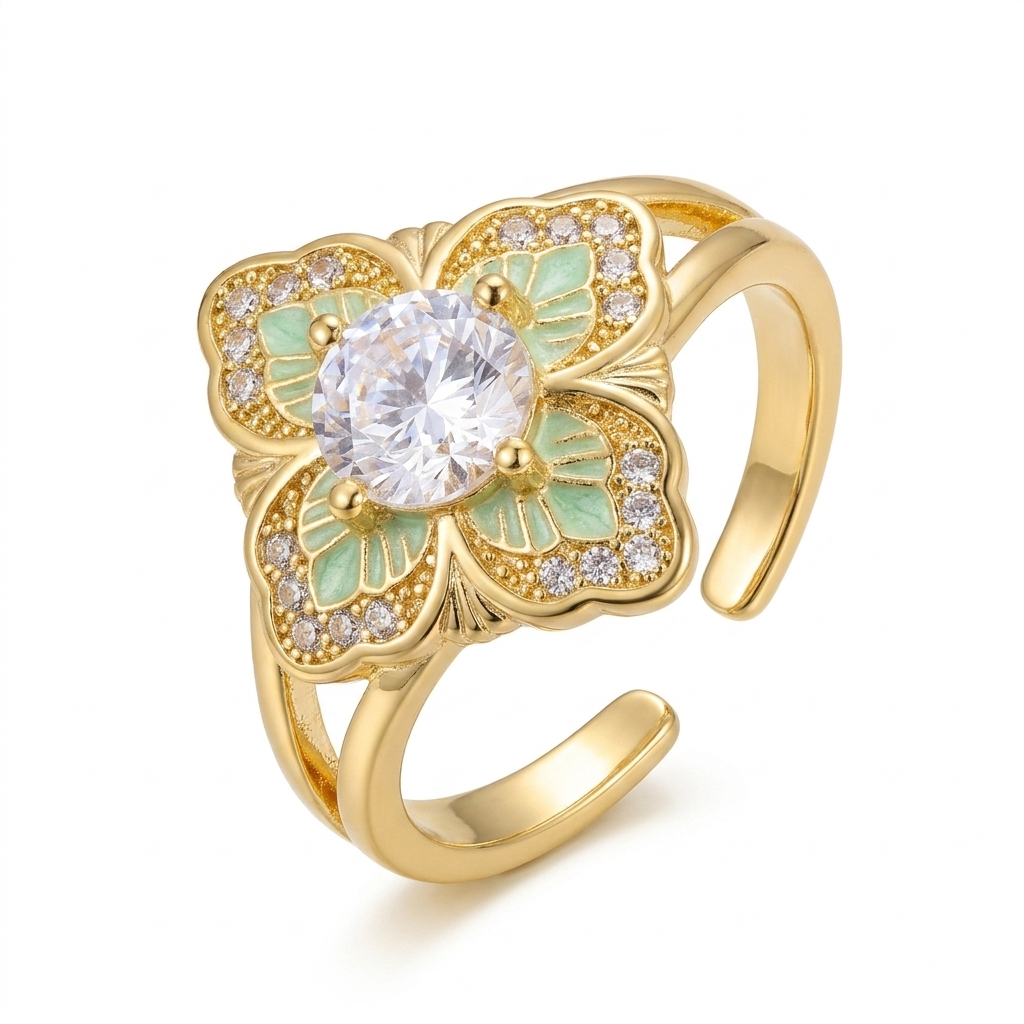 Goldener stapelbarer Ring-Set