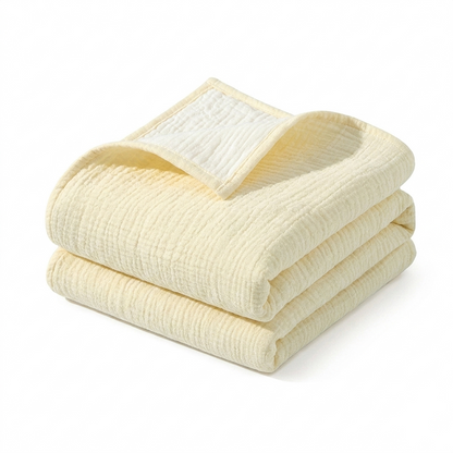 Soft 4-Layer Muslin Blanket – Cotton Swaddle, Crib & Toddler Blanket