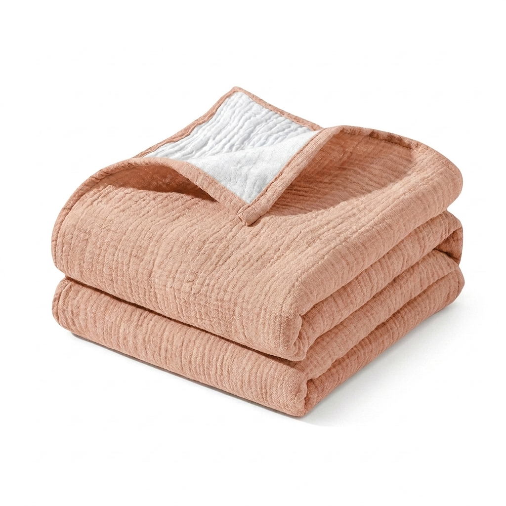 Soft 4-Layer Muslin Blanket – Cotton Swaddle, Crib & Toddler Blanket