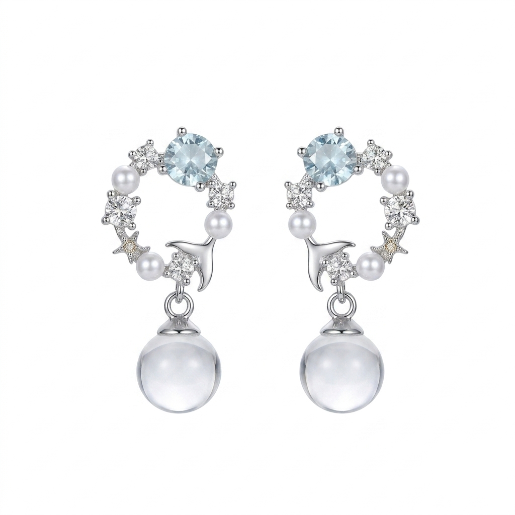 Crystal Hoop Drop Earrings