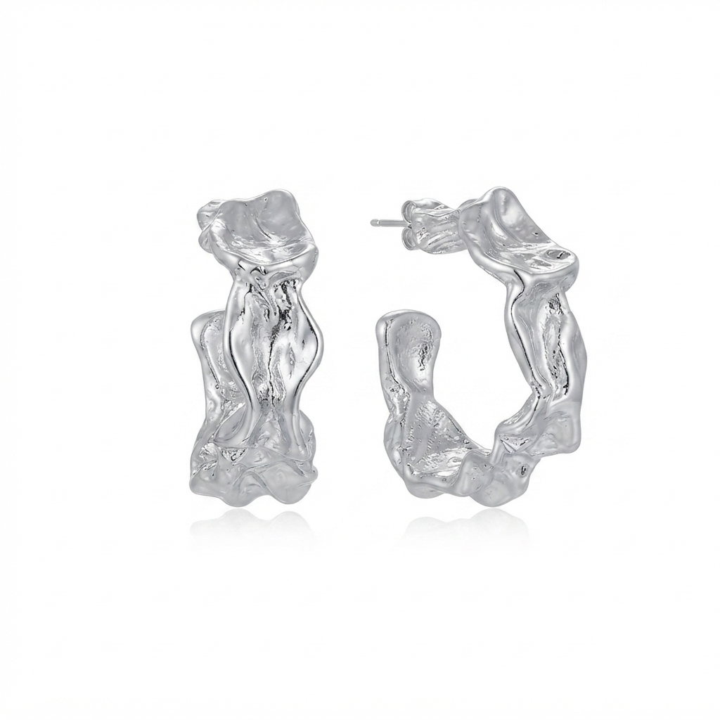 The Fluid Form Sculptural Hoop Earrings