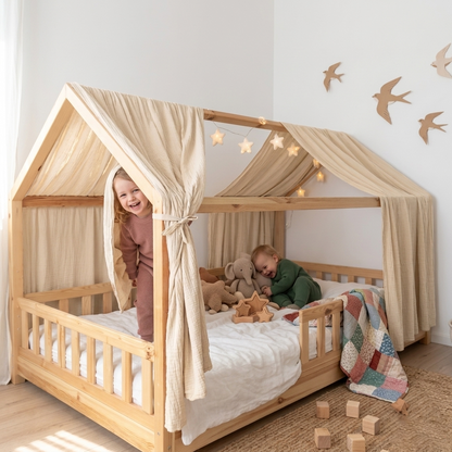 100% Muslin Cotton Kids Bed Canopy – Nursery & Play Space