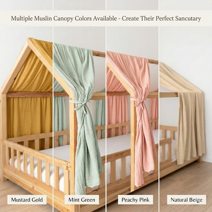 100% Muslin Cotton Kids Bed Canopy – Nursery & Play Space