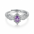 Purple Crystal Statement Ring
