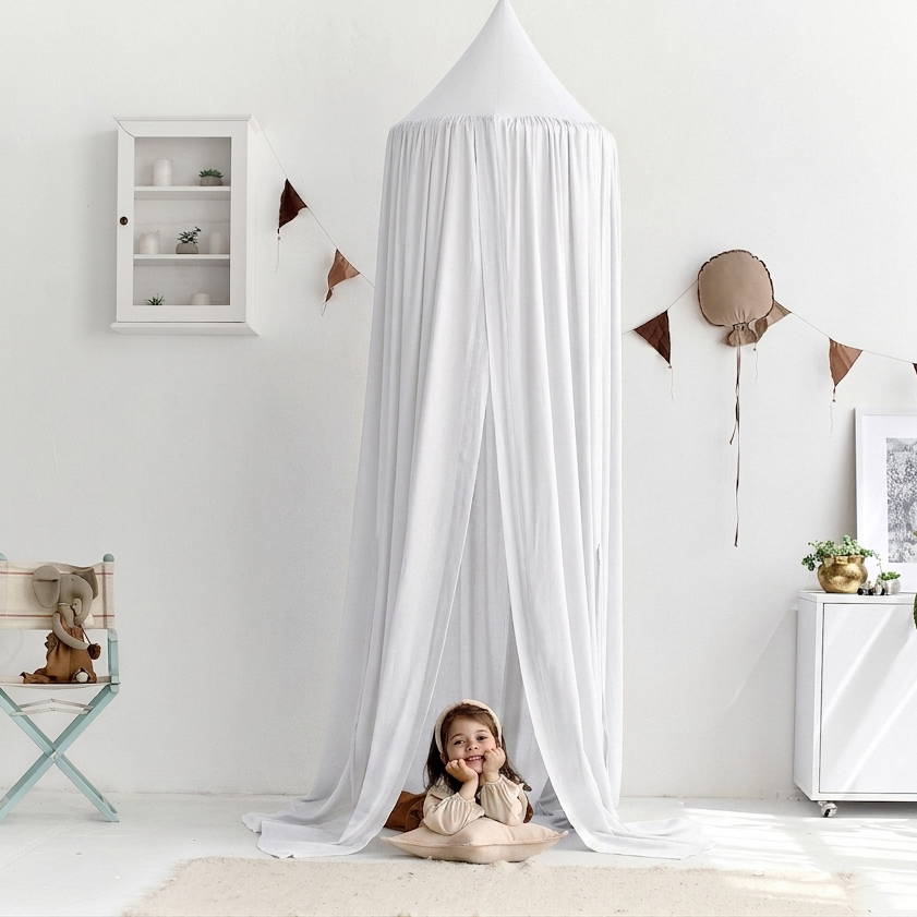100% Cotton Kids Bed Canopy for Nursery & Reading Nook