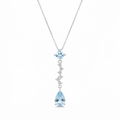Blue Teardrop Crystal Necklace
