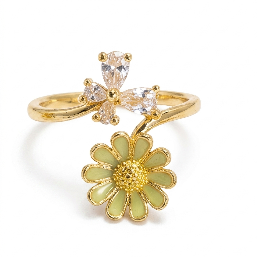 Goldener stapelbarer Ring-Set
