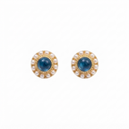Blue Crystal Pearl Earrings