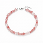 Natural Quartz Chip Beaded Bracelet with Silver-Tone Clasp & Extender