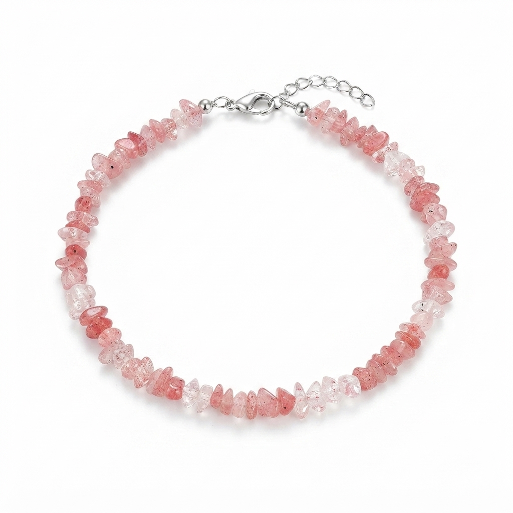 Natural Quartz Chip Beaded Bracelet with Silver-Tone Clasp & Extender