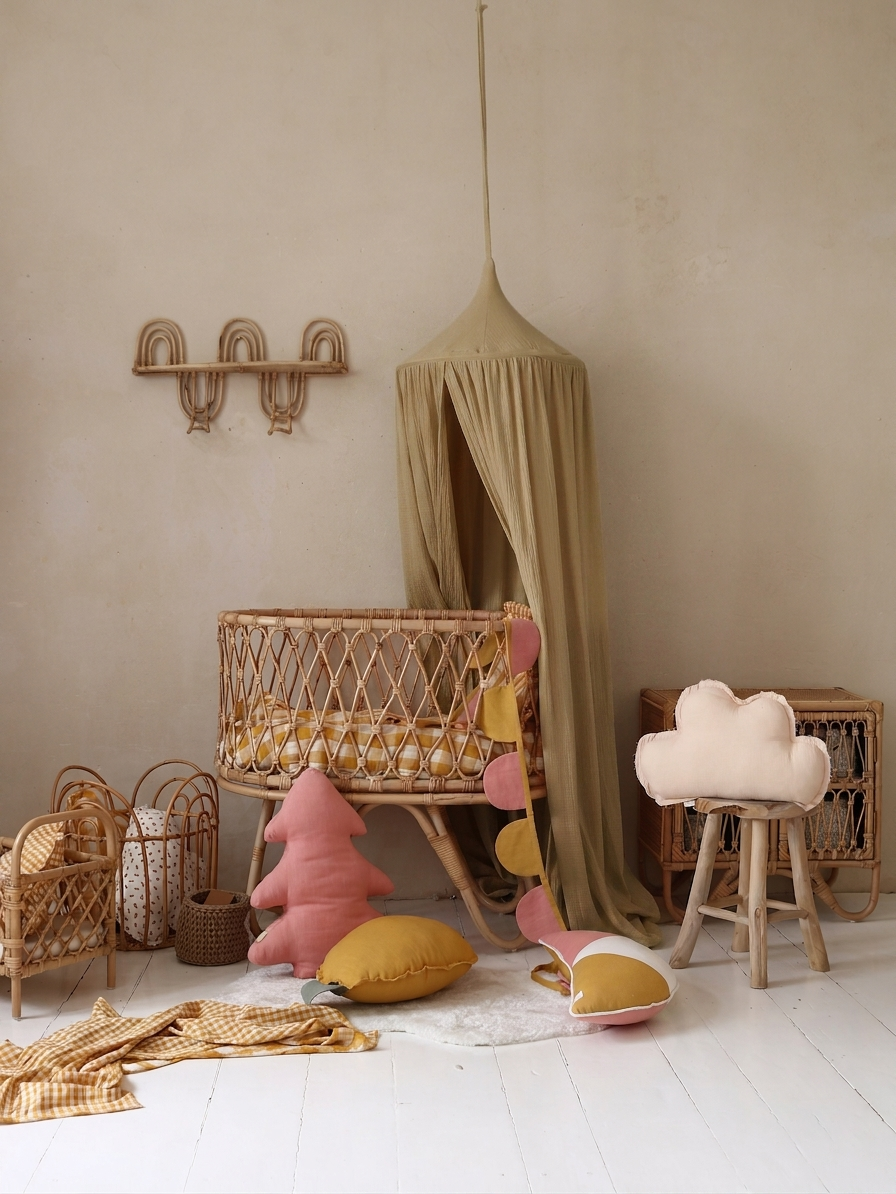 100% Cotton Kids Bed Canopy for Nursery & Reading Nook