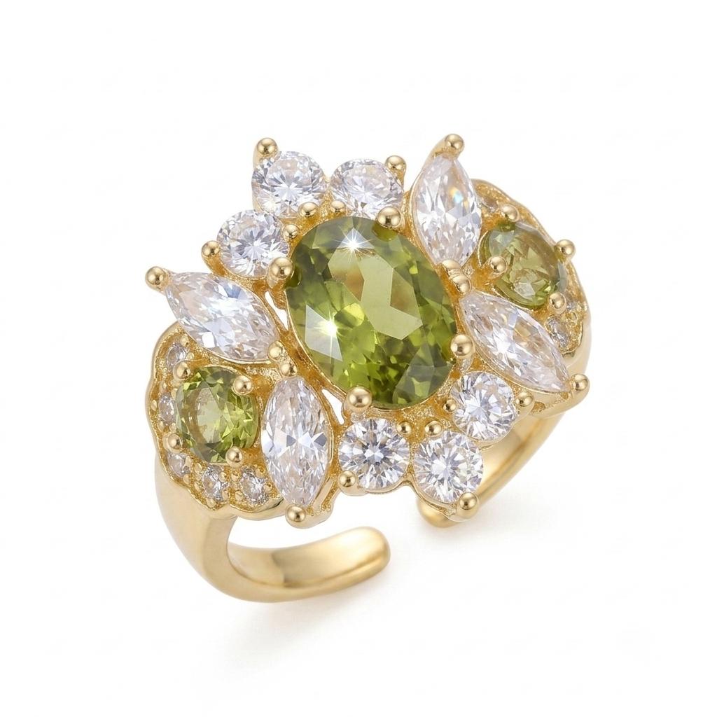 Green Crystal Ring