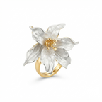 Elegant Sculpted Lily Statement Ring
