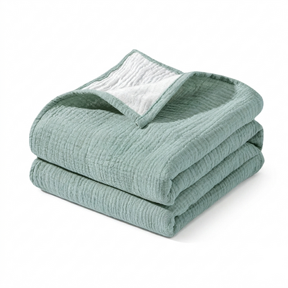 Soft 4-Layer Muslin Blanket – Cotton Swaddle, Crib & Toddler Blanket
