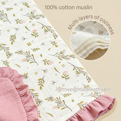 4-Layer Muslin Baby Blanket – 100% Cotton Soft & Breathable Swaddle Blanket