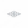 Oval & Pear Three-Stone Ring in Platinum