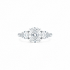 Oval & Pear Three-Stone Ring in Platinum