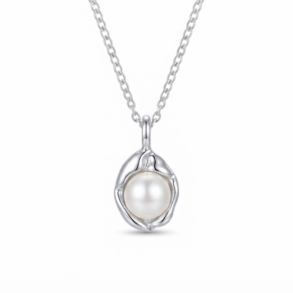 Wrapped Pearl Pendant Necklace