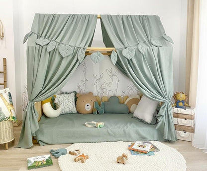 100% Muslin Cotton Kids Bed Canopy – Nursery & Play Space