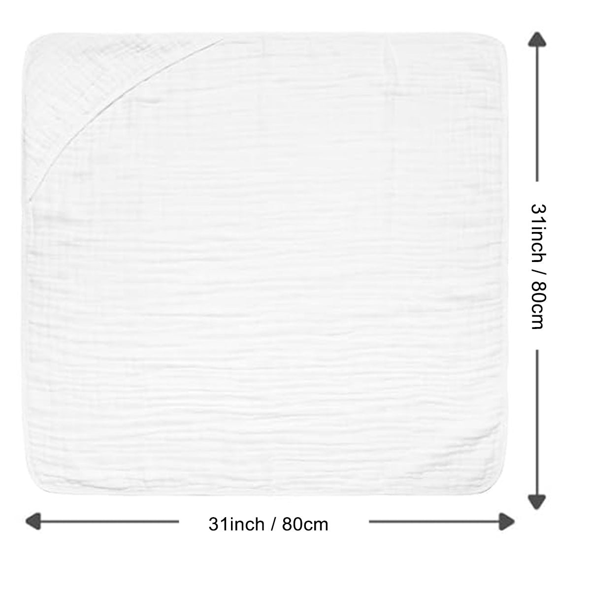 6-Layer Muslin Hooded Baby Towel – 100% Cotton Soft & Absorbent Baby Bath Towel