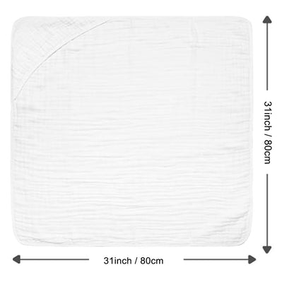 6-Layer Muslin Hooded Baby Towel – 100% Cotton Soft & Absorbent Baby Bath Towel