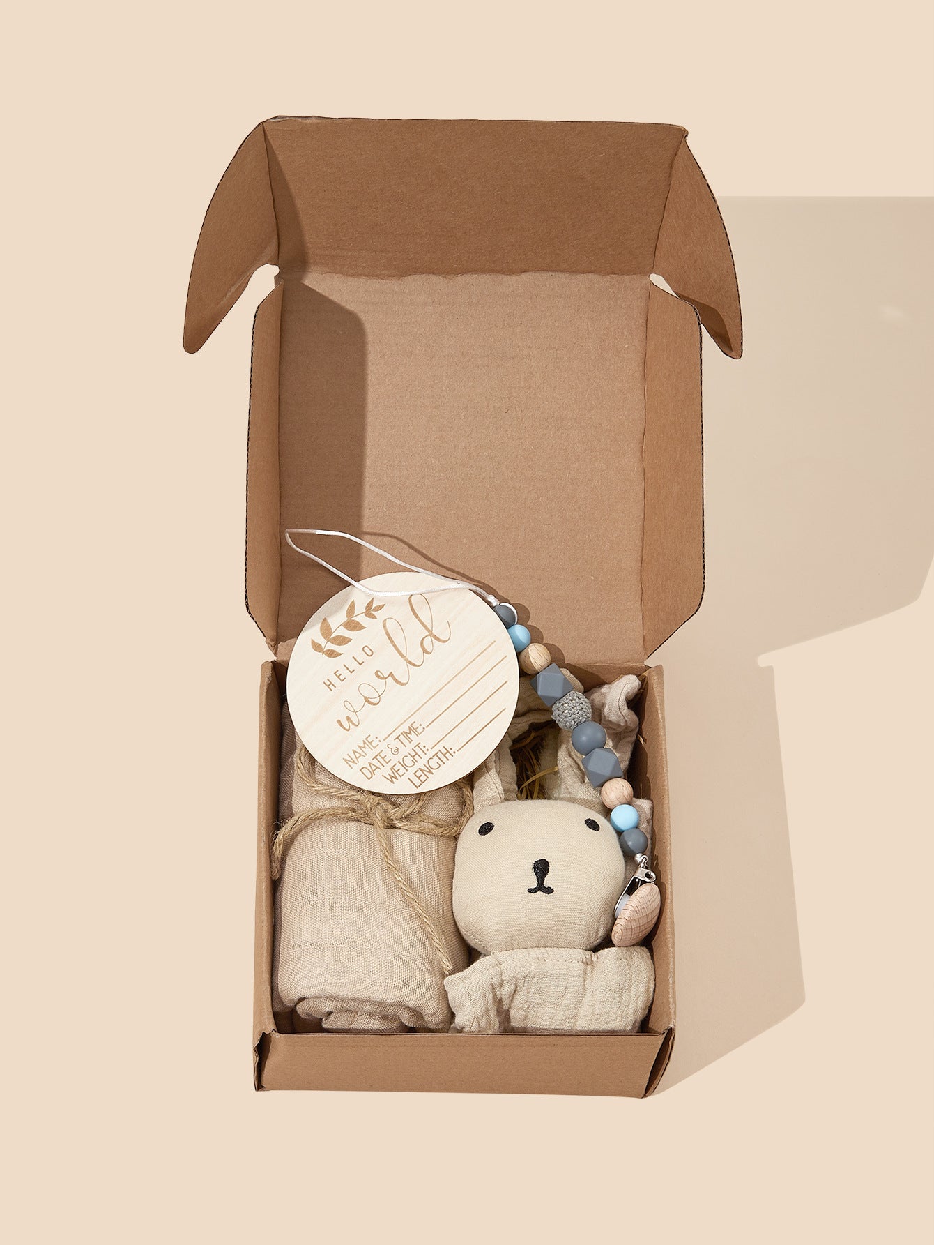 Baby Shower Gift Set – Muslin Security Blanket, Swaddle & Baby Essentials