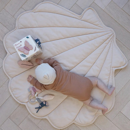 Sea Shell Play Mat – Soft Cotton Floor Mat for Play, Rest & Nursery Decor