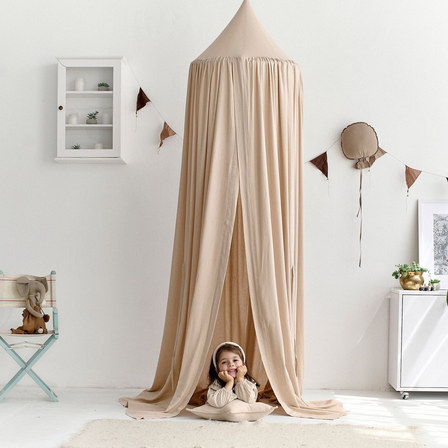 100% Cotton Kids Bed Canopy for Nursery & Reading Nook